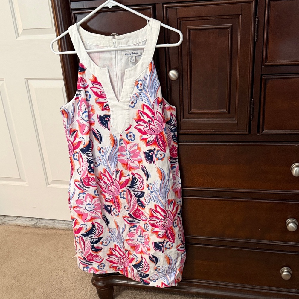 Tommy Bahama White and Pink Floral Mini Dress